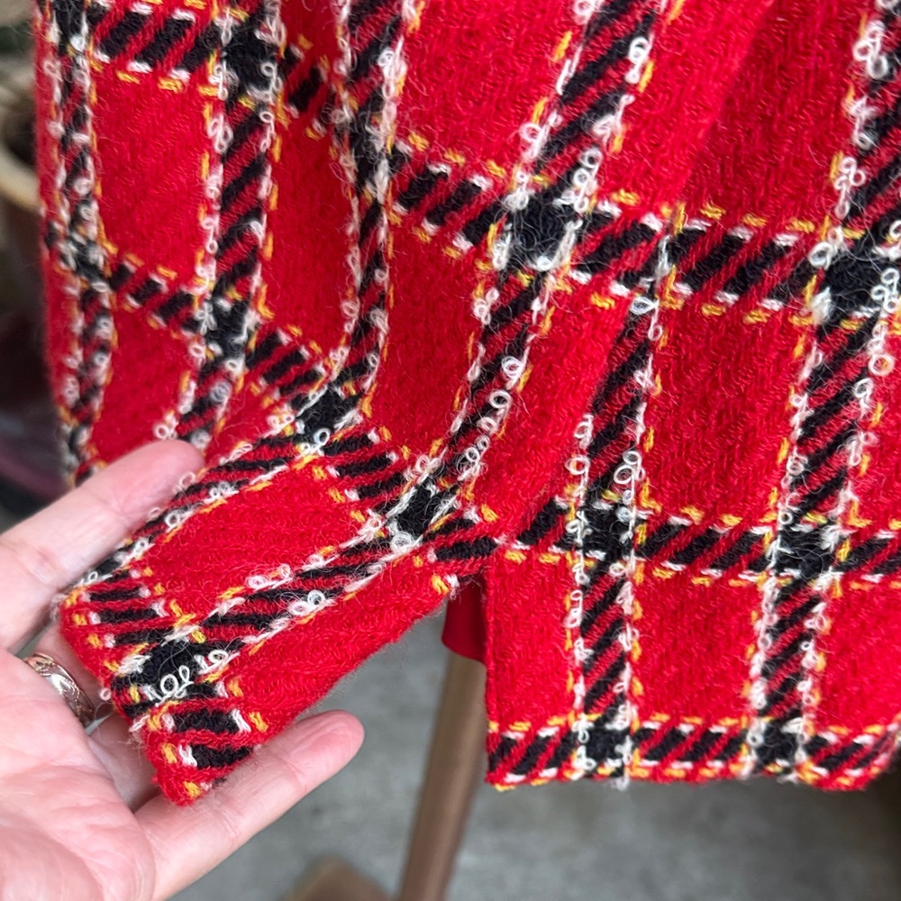 Vintage Multicolored Evan Picone Plaid Tweed Wool Blazer and Skirt Set - Picture 13 of 15